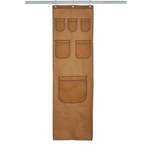 StoreSmith Shower Curtain with 5 Pockets to organize your home bath Beige